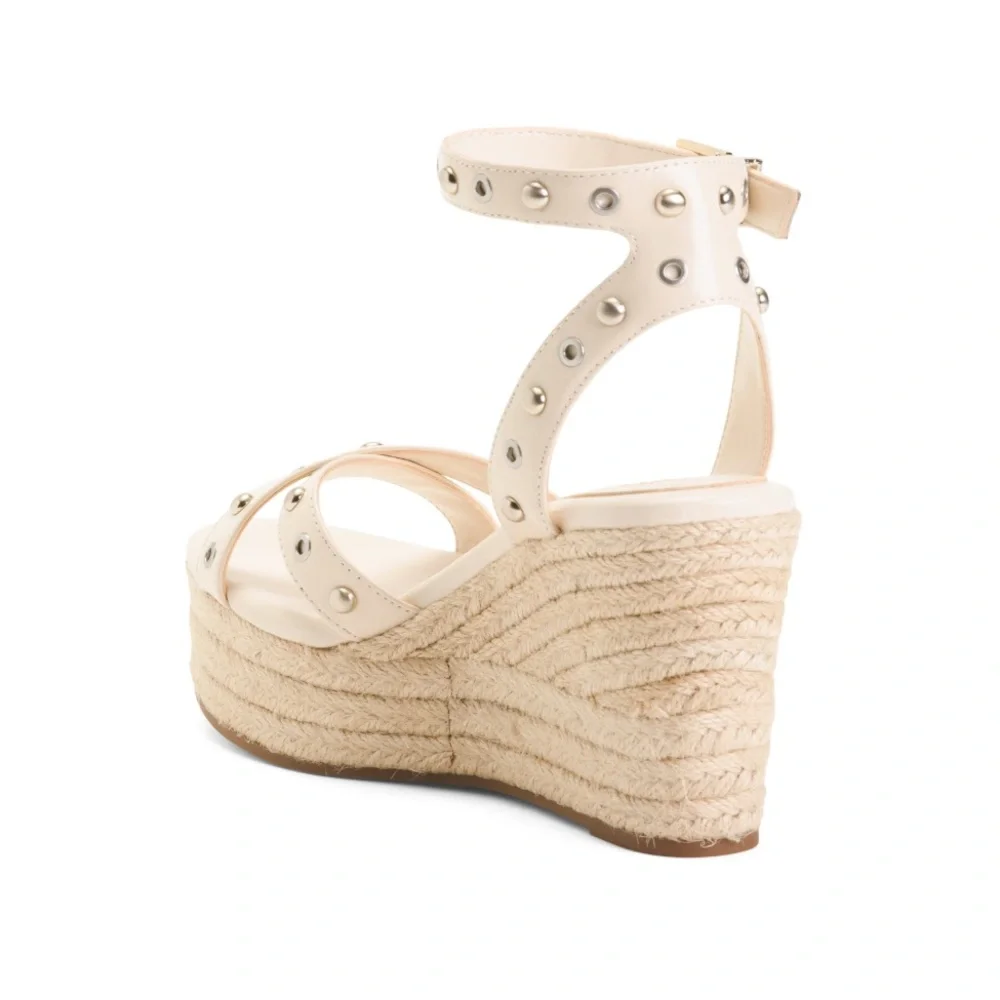 Vince Camuto Feegella Jute Covered Wedge Platform Sandal Warm Vanilla Women's 11